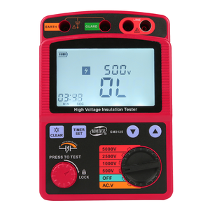Comprobador de Aislamiento Digital Benetech GM3125, 1000G OHM, Resistencia a Alto Voltaje 5000V, Material ABS, Alimentación por 4 Pilas AAA - Product Image 1
