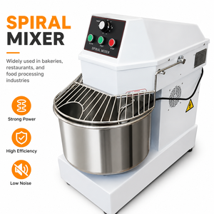 Pétrin commercial pour boulangerie en acier inoxydable de qualité alimentaire à double mouvement, capacité <span class=keywords><strong>50L</strong></span> - Product Image 4