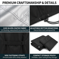 Housse de barbecue en polyester imperméable de 58 pouces, résistante aux intempéries, pour barbecue extérieur, anti-UV, anti-déchirures, housse de barbecue pour terrasse