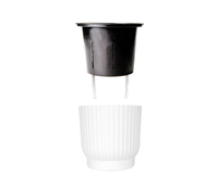 Pots de plantes d'intérieur en plastique durable à arrosage automatique pour fleurs et succulentes
