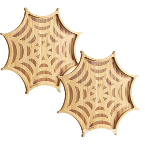 Bandeja de madera con diseño de telaraña para servir, decoración de Halloween, plato para frutas, postres y pan, para fiestas y eventos - Product Image 5