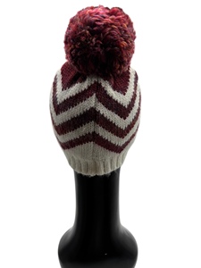 Excellent Offer for Winter Casual Style Jacquard Pattern <b>POM</b> <b>POM</b> Knitted Beanie 85% Acrylic 15% Wool for Ski Use Export Sale - Product Image 5