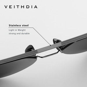 Veithdia Men's Polarized Square Sunglasses UV400 Black <b>Frame</b> Nylon Lens Driving Outdoor Fashion 8268 - Product Image 4