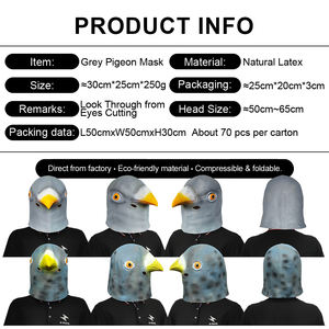 หน้ากากหัวนกพิราบทำจากยางลาเท็กซ์ สำหรับงานปาร์ตี้ฮาโลวีน ของเล่นตลก ปรับแต่งได้ ใช้สำหรับงานแฟนซีคอสเพลย์ อุปกรณ์ประกอบฉากสำหรับผู้ใหญ่และเด็ก - Product Image 2