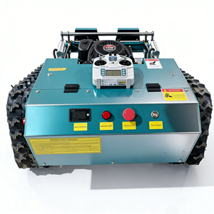 Robot tondeuse industriel sur chenilles autopropulsé télécommandé à rotation 360° et rayon de braquage 180° pour l'entretien des arbustes de jardin - Product Image 2