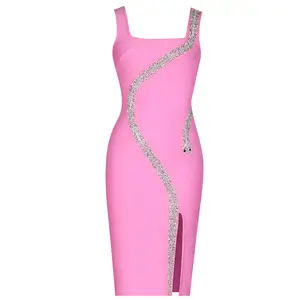 New arrivals dropshipping wholesale hot fashion sexy sleeveless sequin beading skin tight dresses for women