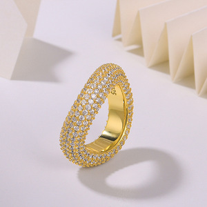 Bague en argent sterling S925 pavée de zircons, modèle 2026, très tendance, pour femme, luxueuse, polyvalente, bicolore, pour banquets - Product Image 4