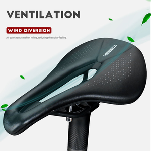 เบาะจักรยาน TOSEEK คาร์บอนเจล หนัง ระบายอากาศ แบบนวด นุ่มสบาย สีดำ สำหรับจักรยานเสือหมอบและเสือภูเขา - Product Image 2