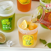 Gobelets en plastique PP jetables personnalisés de 90 mm à paroi simple de 500 ml pour café et thé, avec impression personnalisée en relief