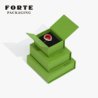 Boîte à bijoux à double porte magnétique avec couvercle rabattable, couleur personnalisée, design tendance, vente en gros pour emballage cadeau