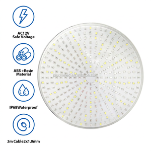 Lumière LED ultra plate PAR56 pour piscine, IP68, 12V, RGB, <span class=keywords><strong>ampoule</strong></span> <span class=keywords><strong>de</strong></span> remplacement sous-marine, commande par interrupteur - Product Image 1
