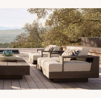 Ensemble de meubles d'extérieur pour hôtel, mobilier de jardin moderne en aluminium, canapé avec Table de foyer