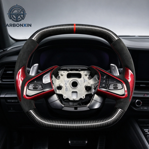Volant personnalisé en fibre de carbone mate avec palettes de changement de vitesse pour Chevrolet Corvette C7, accessoires intérieurs - Product Image 5