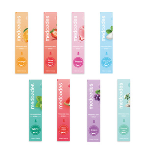 Spray Bucal Refrescante Medcodes 10ml, Refrescante de Aliento Portátil con Sabor a Frutas: Menta, Uva, Naranja, Fresa, Melocotón - Product Image 1