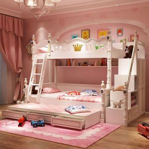 Lit mezzanine enfant avec toboggan et rangement, lit superposé avec petit toboggan et espace de rangement - Product Image 6