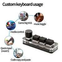 Teclado Mecánico con Cable Macropad Macro RGB Mini Gaming, Perillas de Programación Personalizadas, Teclas con Interruptor Rojo, 3 Teclas, Photoshop G753