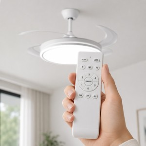 42-inch invisible retractable <b>ceiling</b> fan with <b>lights</b>, smart 3-color <b>dimmable</b> <b>ceiling</b> fan with <b>light</b> ventilation system, etc. - Product Image 5