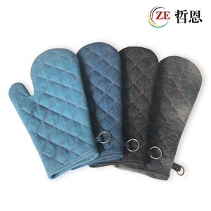 Set di grembiule da cucina per Chef di alta qualità nuovo stile personalizzato jeans grembiule guanti da forno presina Set per cucinare - Product Image 4