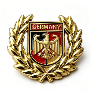 Germany Eagle Emblem <b>Badge</b> Gold Plated Zinc Alloy Hard Enamel Souvenir Patriotic Rectangle Shape - Product Image 1