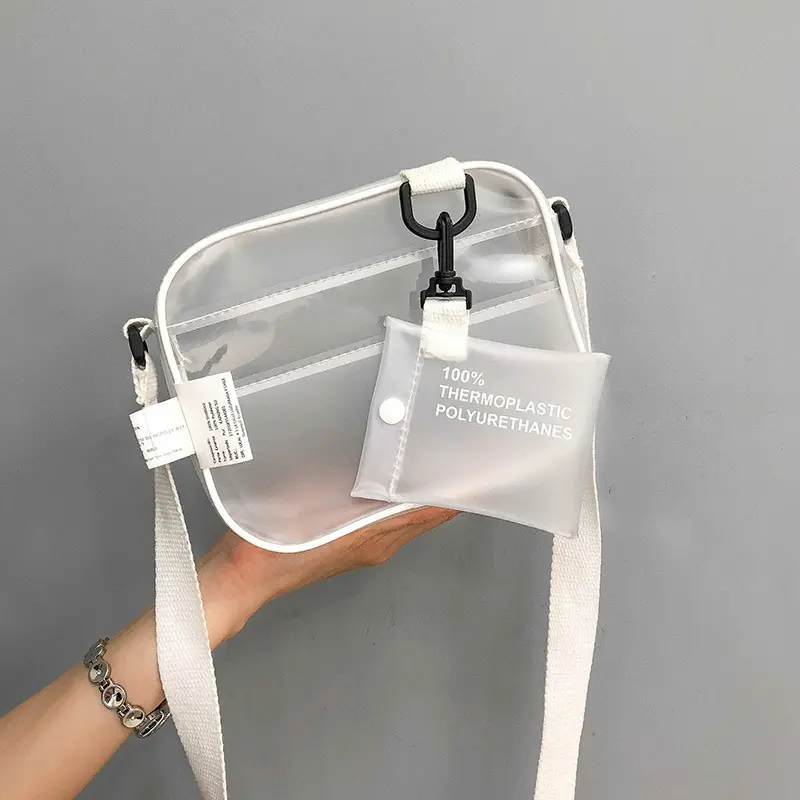 Calidad Garantizada Ins popular personalizada ligero de las mujeres bolso claro bolsas transparente