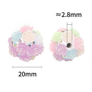 Cuentas luminosas de Arcilla rosa brillante de 20mm, exquisitas cuentas de Camelia, accesorios de cuentas de cadena para teléfono móvil DIY - Product Image 3