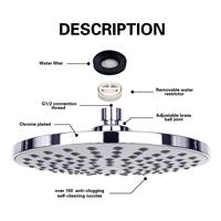 Ensemble de douche encastré moderne en ABS, avec pommeau de douche supérieur de 8 pouces style pluie, finition électroplaquée, pour salle de bain