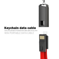 Câbles de données en nylon noir tressé de haute qualité Type-C-C Lanière Porte-clés 2.4A Charge rapide Câble USB