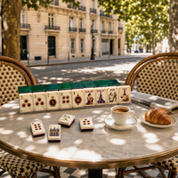 Tuiles de Mahjong américaines, 160 pièces, vertes, 4 couches, en acrylique, design parisien, pour adultes, collectionneurs et cadeaux