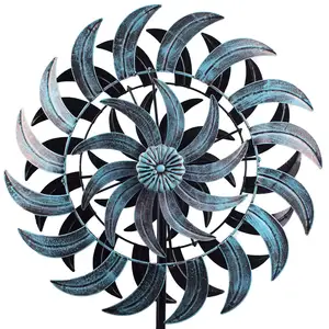 Spinner de viento cinético de Metal grande, molino de viento doble giratorio de arte para patio, atrapadores de viento para decoración de jardín y exteriores