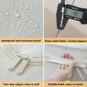 Boîte de rangement pliable en tissu imperméable, couette, articles divers, tissu en coton et lin, organisateur de vêtements pliable pour armoire, sacs de rangement - Product Image 3