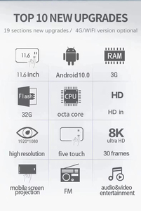 11.6 ''tựa đầu màn hình cảm ứng màn hình TV hiển thị IPS <span class=keywords><strong>Android</strong></span> Wifi xe trở lại ghế máy tính bảng đa phương tiện Carplay Player cho Benz - Product Image 5