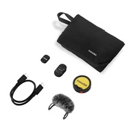 Microphone sans fil Insta360 Mic Pro 32 bits Float, 50 heures d'autonomie, 14 heures de transmission, 12 m de portée, anti-vent et anti-bruit pour caméra d'action