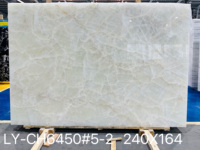 Comptoir de cuisine en onyx translucide de l'ère glaciaire, îlot rétroéclairé, dessus de meuble de salle de bain lumineux effet glace craquelée, meubles de salle à manger lumineux