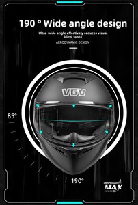 Nuovo Casco Integrale VGV Approvato DOT per Scooter Elettrico e Karting, Materiale ABS, Doppia Visiera, Fodera in Cotone, Interni Completamente Rimovibili - Product Image 6