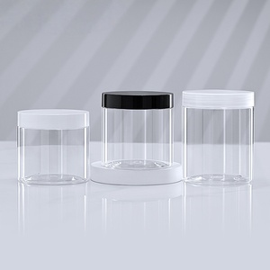 Pot en plastique transparent pour crème, poudre, <span class=keywords><strong>miel</strong></span>, nourriture, gommage, beurre corporel, 150 ml, 200 ml, avec couvercles - Product Image 2