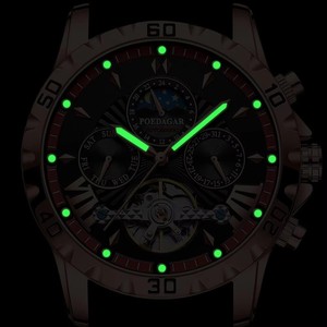 POEDAGAR 1410 Tourbillon automatico meccanico <span class=keywords><strong>orologio</strong></span> da polso da <span class=keywords><strong>uomo</strong></span> impermeabile in <span class=keywords><strong>pelle</strong></span> luminosa <span class=keywords><strong>orologio</strong></span> di lusso <span class=keywords><strong>orologio</strong></span> da <span class=keywords><strong>uomo</strong></span> - Product Image 3