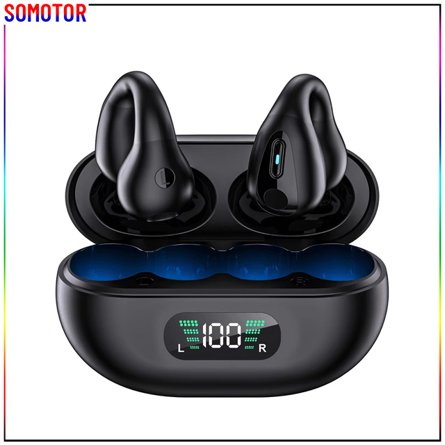 X22 2025 New Clip-on for Bluetooth Earphones Wireless High Sound Quality Long Battery Life LED Indicator Non-In-Ear Q80