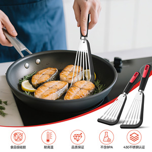 Stainless Steel Spatula With Silicone Edge Oven Safe Heat Resistant Kitchen Utensil For Cooking - Product Image 2