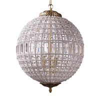 Lustre en cristal français, lampe de salle à manger sphérique rétro, lampe de chambre à coucher design haut de gamme, lampe de chambre principale