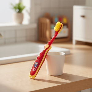 แปรงสีฟันเด็กนิอาโอ ขนแปรงนุ่มสีแดงเหลืองสำหรับดูแลช่องปากเด็ก - Product Image 3