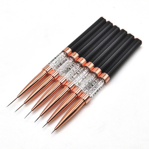 Professionnel Nail Salon Fournitures Brosses Noir Double Fin Photothérapie Détail Doublure Nail Art Peinture Brosse avec Poignée En Cristal - Product Image 3