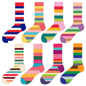 <span class=keywords><strong>2026</strong></span> नए स्ट्रिप्ड रंगीन मिड-बछड़े के व्यक्तित्व रंग-ब्लॉक फैशन पॉलिएस्टर रंगीन नवीनता मोजे सस्ते - Product Image 4