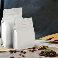 Emballage personnalisé pour grains de café, boîte à fond carré recyclable, sachet de 200g, 500g, 1kg, sac à café
