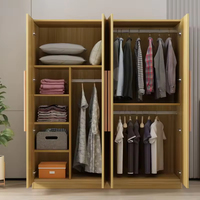 Grande Armoire de Rangement en Bois pour Vêtements, Penderie Commode Organisateur de Chambre