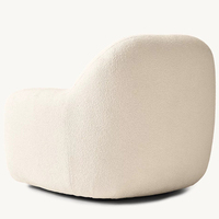 Fauteuil pivotant à accoudoirs tendance, tissu durable, design moderne pour chambre, villa, café et salon