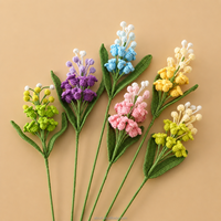 Bouquet en Gros Romantique de Fleurs en Fil, Composition Florale, Cadeau de Mariage, Décoration Amour Éternel, Fleur de Jacinthe de Raisin au Crochet Faite à la Main