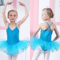 Vestido de Ballet Rosa para Niñas, Tutú de Spandex y Poliéster, Ropa de Actuación, Traje de Baile Infantil