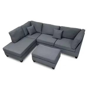 Sofa tempat tidur sudut bagian-bagian Modern kustom kualitas tinggi Sofa tempat tidur konversi Sofa ruang tamu dengan Ottoman