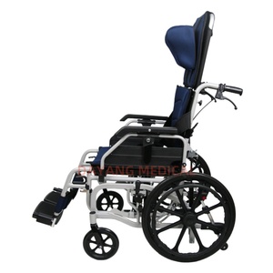 Fauteuil roulant manuel pliable en aluminium léger et portable, dossier inclinable, largeur du siège 46 cm, hauteur du dossier 76,5 cm, vente chaude - Product Image 2