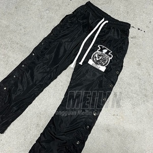 Custom logo Polyester <b>Nylon</b> <b>Pants</b> Flared Sweatpants Side Release Buckle Elastic Waistband <b>Nylon</b> <b>Track</b> <b>Pants</b> Men - Product Image 2